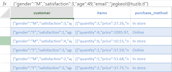 How to parse JSON data in Sourcetable