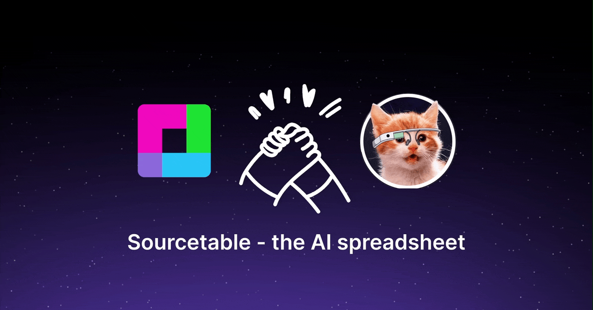 🎉 Sourcetable is live on Product Hunt! 🎉