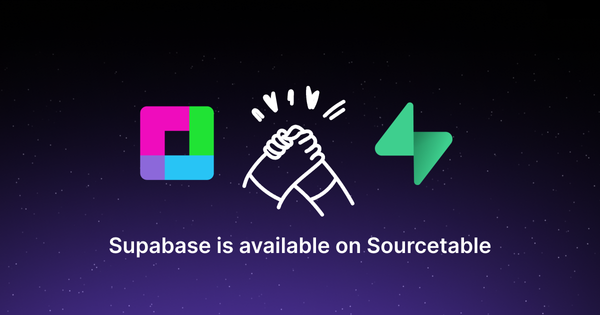 Supabase is now available on Sourcetable